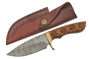 9″ Celtic Knot Hunter Knife With Leather Sheath