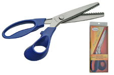 FATIMA 9" PINKING SHEARS WITH BLUE HANDLE