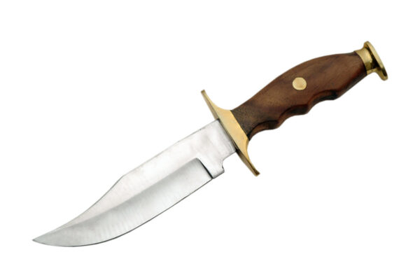 Defense Stainless Steel Blade | Wooden Handle 10.5 inch EDC Hunting Knife