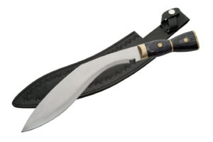 Black Stainless Steel Blade | Wooden Handle 15 inch Hunting Service Kukri