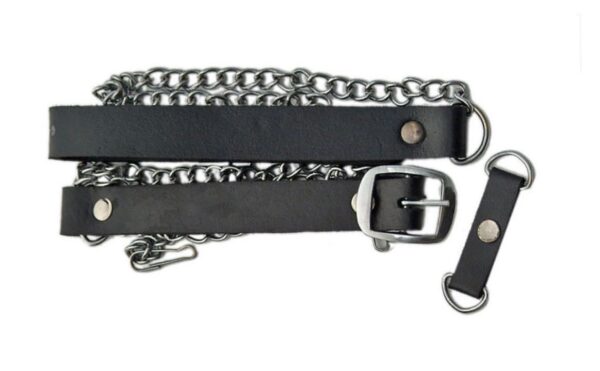 3 Tassel Cowhide Sporran Embossed Black Leather