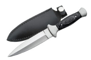 9" BLACK WOOD HANDLE BOOT KNIFE