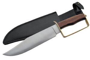 Original D-Guard Stainless Steel Blade | Wooden Handle 14 inch Bowie Knife