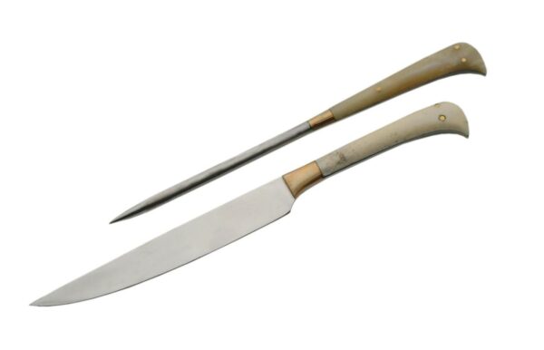 2 Piece Scottish Stainless Blade | Bone Handle Edc Steak Knife Set