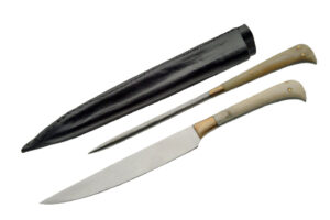 2 Piece Scottish Stainless Blade | Bone Handle Edc Steak Knife Set