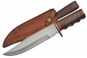 12" STAINLESS BOWIE WOOD HANDLE KNIFE