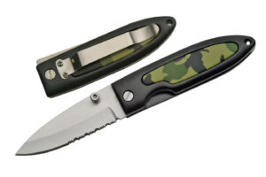 Camo Stainless Steel Blade | Aluminum Handle With Camo Inlay 3.5 inch Edc Pocket Folding Knife