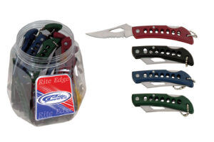 Eagle Eye Stainless Steel | Assorted Color Handle 60 piece Folding Knife Jar