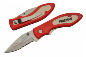 4 1/4" RED FIREMAN FOLDING KNIFE