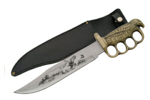 Eagle Liberty Stainless Steel Blade | Brass Finish Handle 14.75 Edc Bowie Knife