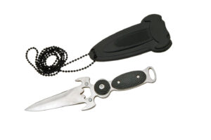 Black Stainless Steel Blade & Handle 6 inch Edc Neck Knife