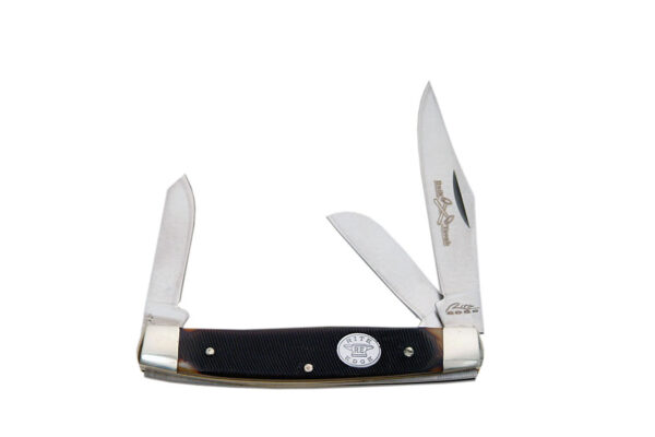 Stockman Stainless Steel Blade | Brown Saw Tooth Handle 3.5 inch Edc Folding Knife
