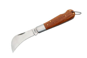 Hawkbill Stainless Steel Blade | Wooden Handle 7 inch Edc Pruning Folding Knife