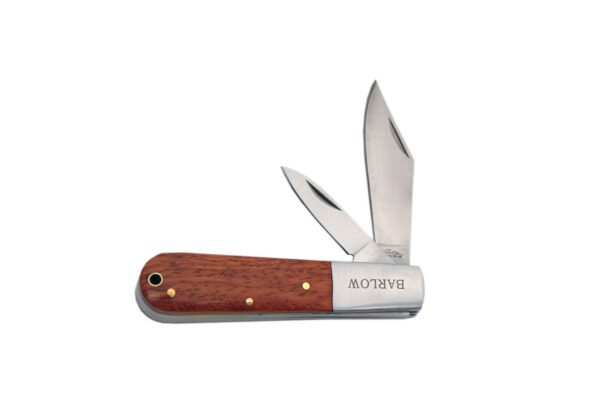 Barlow Stainless Steel Blade | Wood Handle 3.5 inch Edc Pocket Folding Knife