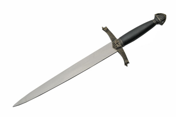 Medieval Lancelot Stainless Steel Blade | Black Handle 15.5 inch Dagger Knife