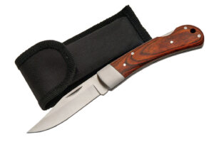 Single Bolster Stainless Steel Blade | Wood Handle 4 inch Edc Pocket Folding Knife