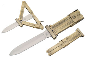 German Paratrooper Stainless Steel Blade | Antique Brass Finish Handle 5.75 inch Hunting Knife