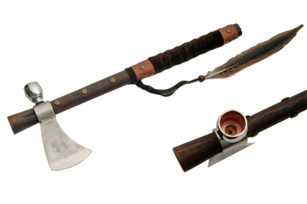 Tomahawk Peace Pipe Stainless Steel Blade | Wooden Handle 18.5 inch Axe