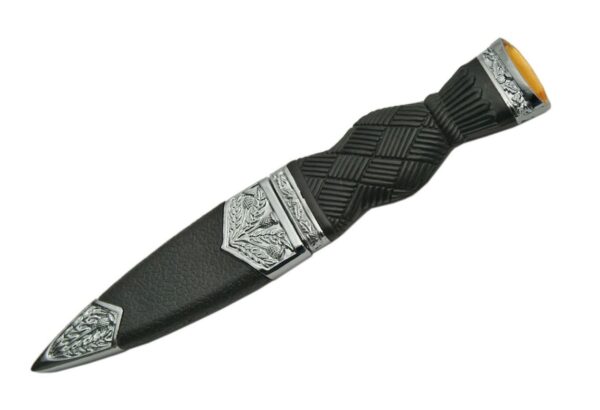 Scottish Stainless Steel Blade | Black Rubber Handle 7.25 inch Edc Dirk Knife