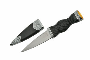 Scottish Stainless Steel Blade | Black Rubber Handle 7.25 inch Edc Dirk Knife