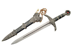 Medieval Lords Stainless Steel Blade | Pewter Handle 18.5 inch Dagger Knife