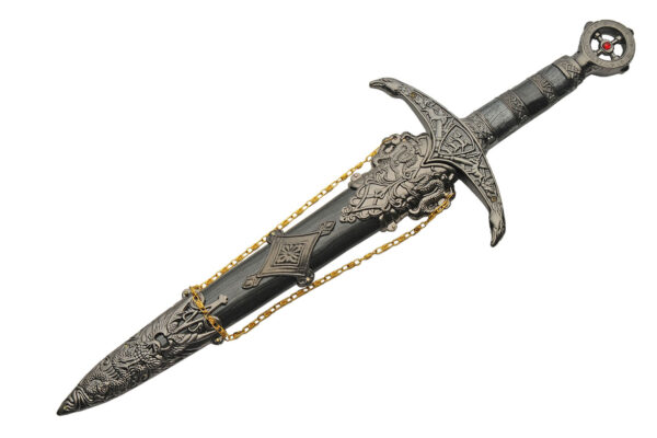 Medieval Lords Stainless Steel Blade | Pewter Handle 18.5 inch Dagger Knife