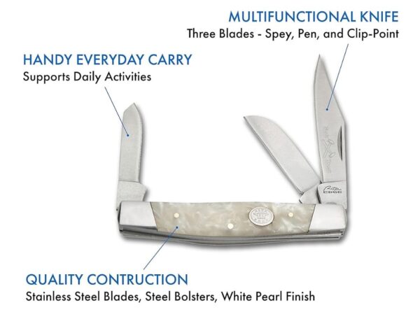 2.75″ Stockman Pearl Folding Knife Stainless Steel Blade