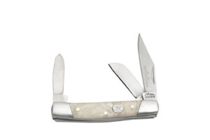 Stockman Stainless Steel Blade | White Pearl Handle 2.75 inch Edc Pocket Folding Knife