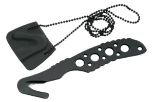 Black Stainless Steel Blade & Handle 6.5 inch Edc Guthook Knife / Belt Cutter