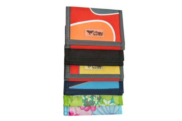 ASSORTED COLOR NYLON WALLETS ( SOLD BY THE DOZEN)