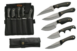 Rite Edge 5 Piece Stainless Steel Blade | Pakkawood Handle Edc Skinner Knife Set