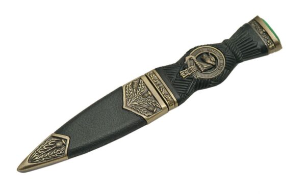 Turn Bull Stainless Steel Blade | Black & Bronze Finish Rubber Handle 7.25 inch Edc Scottish Dirk Knife