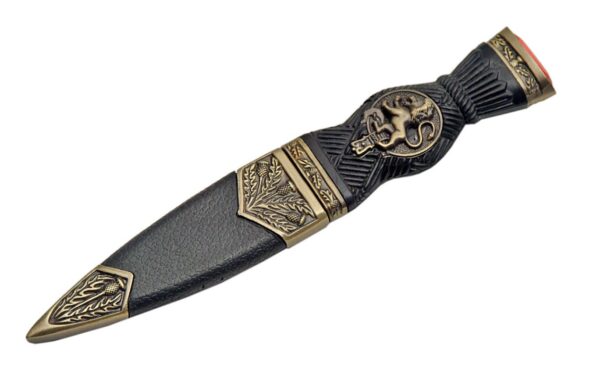 Lion Rampant Stainless Steel Blade | Decorative Bronze Finish Handle 7.25 inch Edc Scottish Hunting Knife