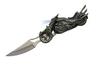 Dragon Rider Stainless Steel Blade | Metal Handle 8 inch Edc Folding Knife