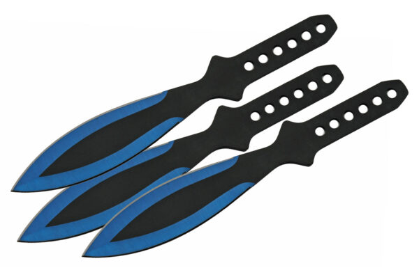 9" 3PC BLUE THROWING KNIFE SET