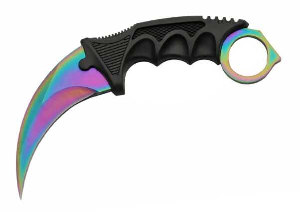 Rainbow Stainless Steel Blade | Abs Handle 7.5 inch Edc Karambit Knife