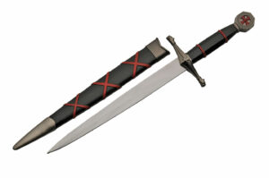 Crusader King Stainless Steel Blade | Black Handle 15 inch Dagger Knife