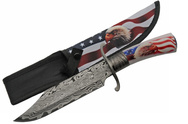 Eagle Spirit American Flag Bowie Hunting Knife