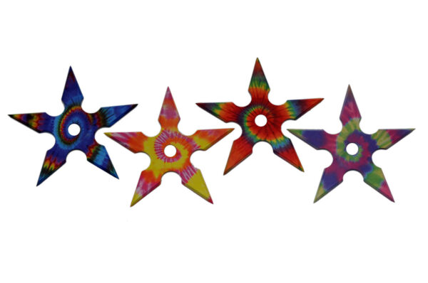 Tie Dye Stainless Steel 4 inch | 4 piece Throwing Star Set