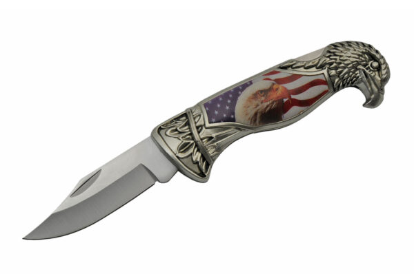 American Eagle Stainless Steel Blade | Decorative Handle 8 inch Edc Pocket Folding Knife