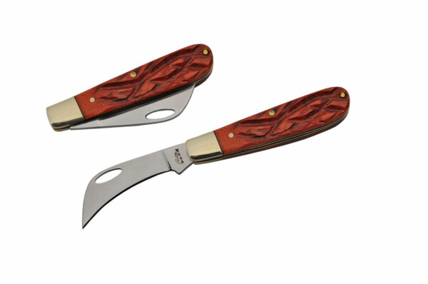 2.75" RED BONE PRUNING/HAWKBILL KNIFE