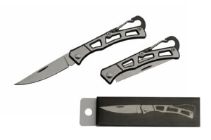 Black Silver Stainless Steel Blade & Handle 5.5 inch Edc Folding Knife