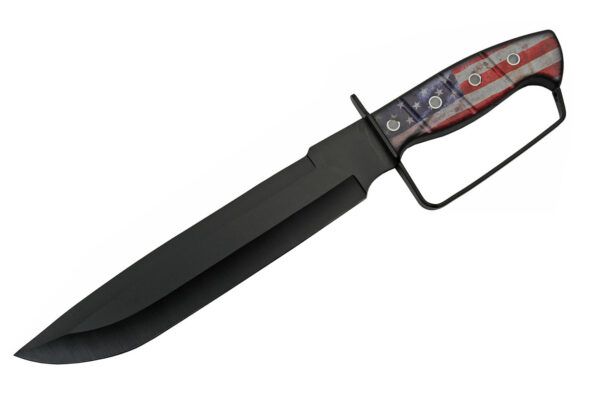 American Stainless Steel Blade | US Flag Print Handle 14.75 inch Edc Hunting Knife