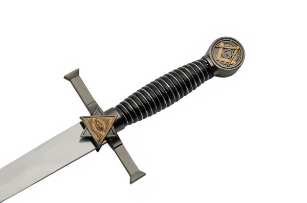 Masonic Stainless Steel Blade | Zinc Alloy Wire Wrapped Handle 15 inch Dagger Knife