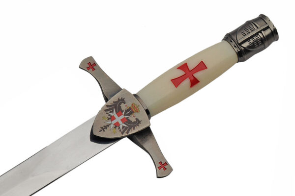 Crusader Stainless Steel Blade | White Composite Handle 15.75 inch Edc Dagger Knife