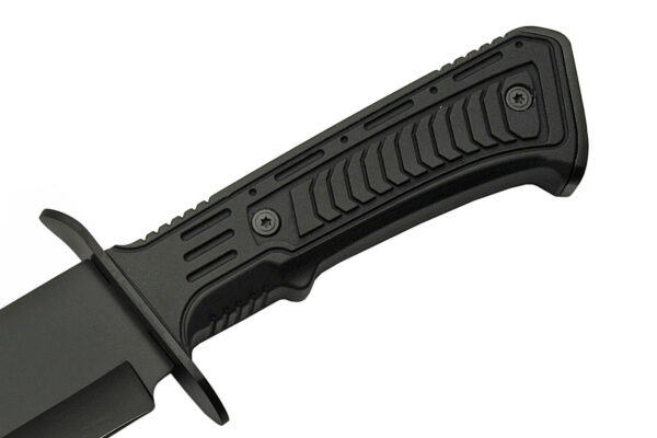 15" Outdoor Survival Black Tech Bowie Blade Knife