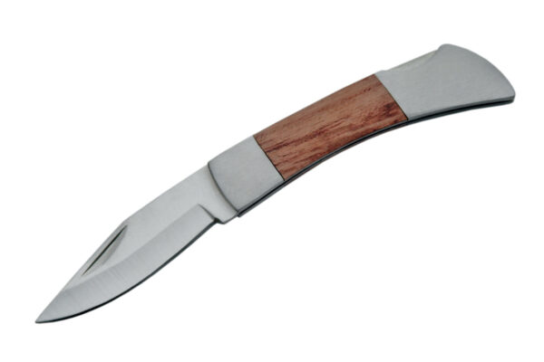 Regular Stainless Steel Blade | Wooden Handle 3 inch Edc Pocket Folding Knife (Pack Of 12)