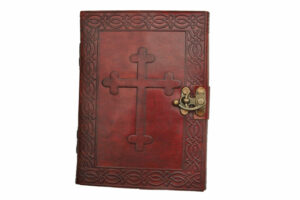 Celtic Cross Leather Embossed 5″x7″ Notebook Journal With Lock