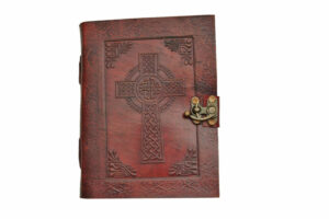 Celtic Cross Leather Embossed 5″x7″ Notebook Journal With Lock
