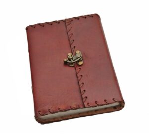 Plain Leather Embossed 5″x7″ Notebook Journal With Lock